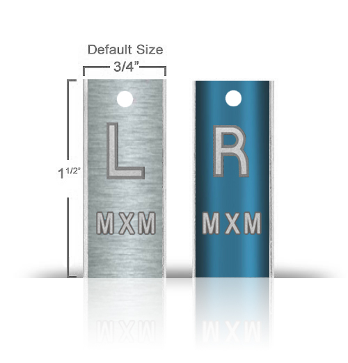 Aluminum Elite Style Lead X Ray Markers, Mix & Match Metallic Color
